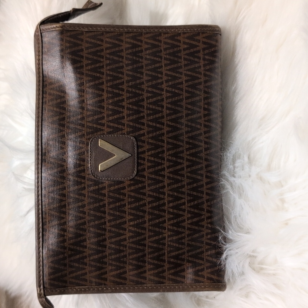 MARIO VALENTINO V Mark Clutch PVC Leather - Brown